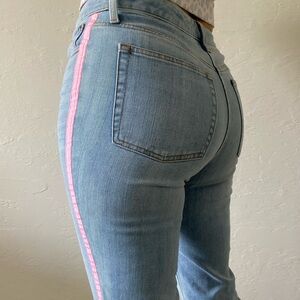 Talbots Light Wash High-Rise Jeans with Pink Side Stripe